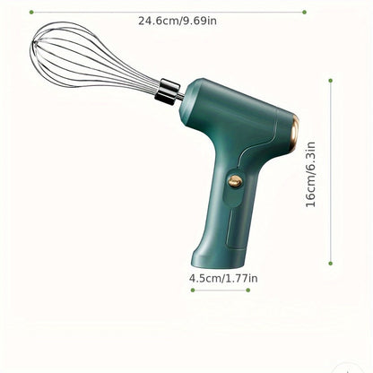 Electric Hand Mixer Cordless USB Rechargeable, 304 Stainless Steel Whisk 3-Speed Settings for Home Cooking, Dining and Outdoor Meals