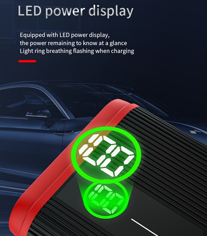 Lithium Jump Starter 3000A 8000mAh 12V Battery Pack USB-C Recharge Round LED Display for 6.0L Diesel for Garden, Patio and Yard Use