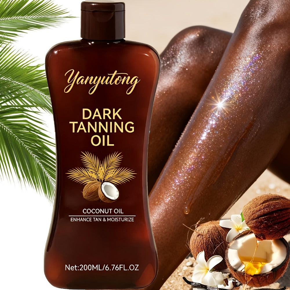 Sun Tanning Oil 200ml – Deep Golden Tan Accelerator Body Oil for Beach & Outdoor, Moisturizing & Nourishing Summer Skin Care for All Skin