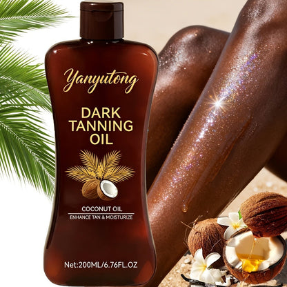 Sun Tanning Oil 200ml – Deep Golden Tan Accelerator Body Oil for Beach & Outdoor, Moisturizing & Nourishing Summer Skin Care for All Skin