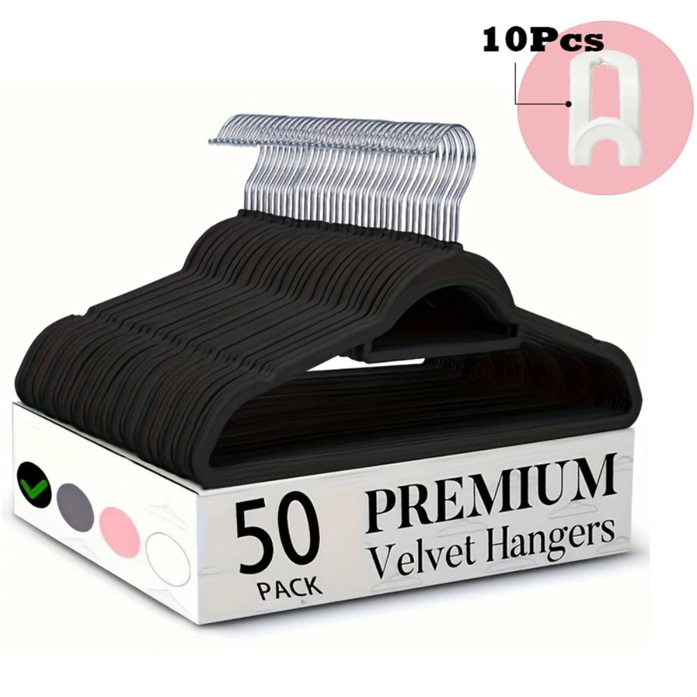 Velvet Hangers Non-Slip Slim Space Saving Clothes Hangers, Premium Flocked Suit Hangers for Closet Organization