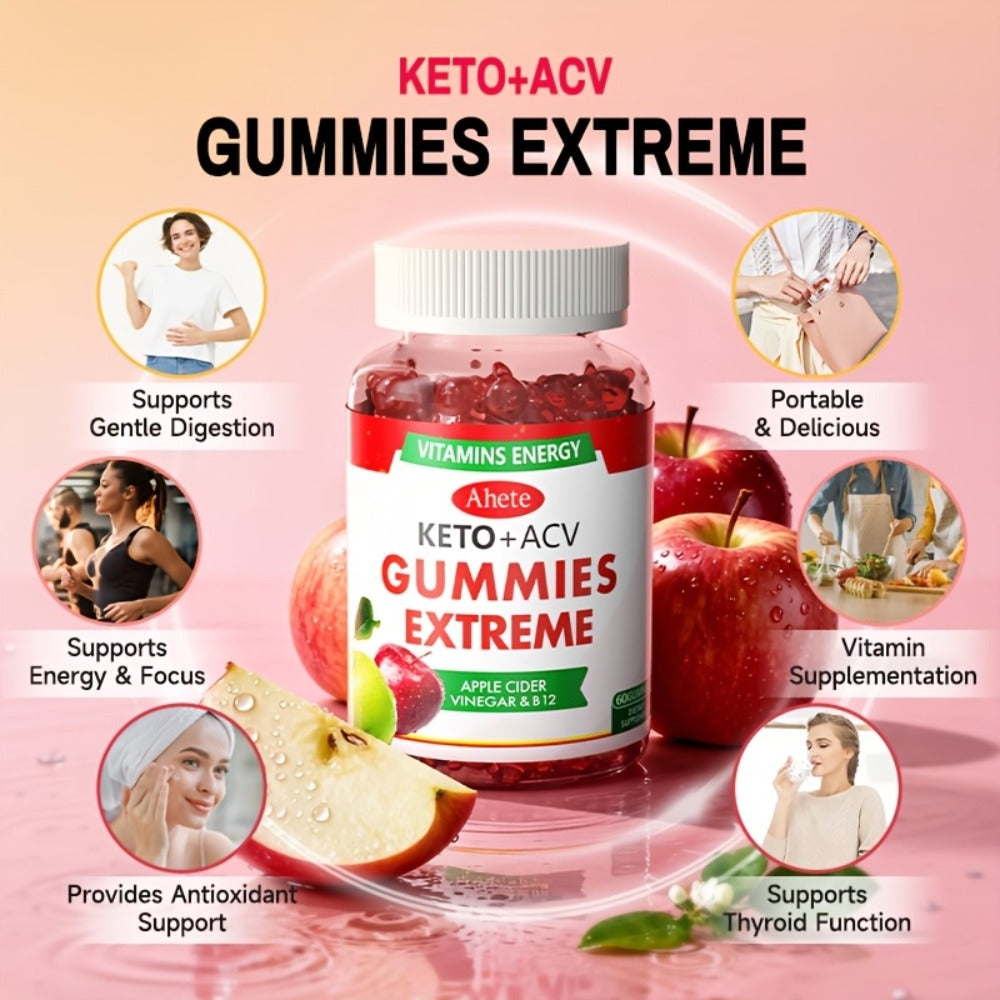 Apple Cider Vinegar Gummies Vegan Keto with Beet Juice & Vitamin B12 for Bath Time, Home Spa and Personal Care