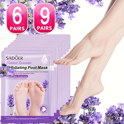 Lavender Foot Mask Socks Deep Hydrating Moisturizing Foot Care Treatment – Soft Smooth Skin, Portable Home Travel Spa