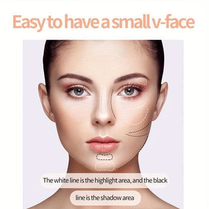 Face Sculpting Contour Palette 4 Colors Matte & Glossy, Multifunctional Bronzer Blush Highlighter & Eyeshadow Palette