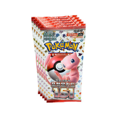 Trading Card Game Korean-Language 151 Seven-Card Booster Pack with Character Wrapper Artwork