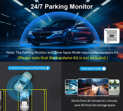 KAWA Mini 3 2K Dash Cam – 1296P QHD WiFi APP & Voice Control, Super Capacitor, Color Night Vision, WDR, Loop Recording, 24H Parking Monitor