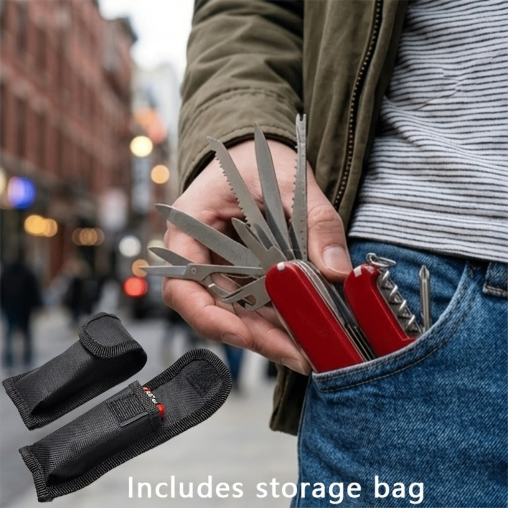 Multitool Pocket Knife 17-in-1, Includes Screwdriver, Pliers, Scissors, Bottle Opener & More, Portable Multi-Tool for Camping