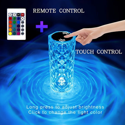 Rose LED Table Lamp 16 Color Changing, Touch Control & Remote, USB Powered Romantic Night Light for Bedroom, Valentine's Day Gift Mood Lamp