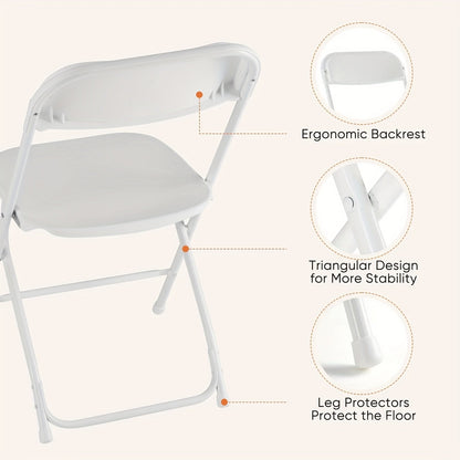 White or Black Molded-Seat Folding Chair Sets in 4, 6, 8, 10 or 20-Piece Checkouts Pictured