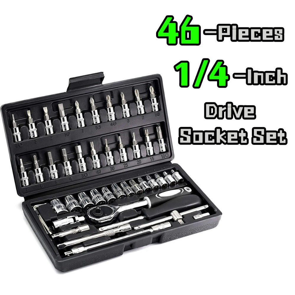Professional Automotive Tool Set 55 / 63 / 96-Piece – Ratchet Socket Wrench Kit for Car & Bicycle Maintenance | High-End Mechanic Hand Tools