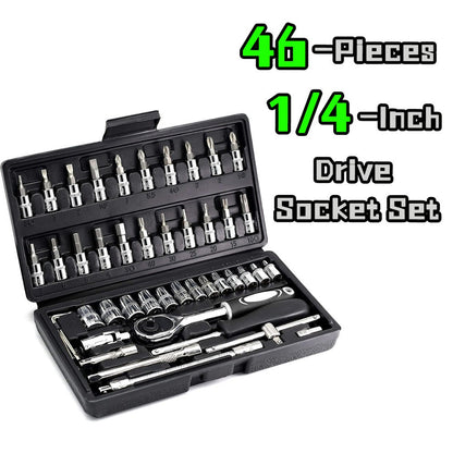 Professional Automotive Tool Set 55 / 63 / 96-Piece – Ratchet Socket Wrench Kit for Car & Bicycle Maintenance | High-End Mechanic Hand Tools