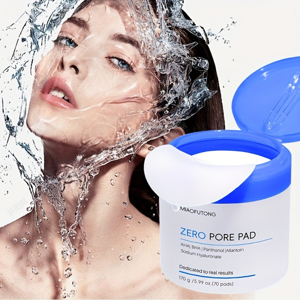 AHA BHA Toner Pads Zero Pore 70pcs - Deep Cleansing, Oil Control & Hydration with Hyaluronic Acid