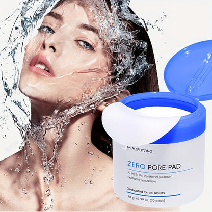 AHA BHA Toner Pads Zero Pore 70pcs - Deep Cleansing, Oil Control & Hydration with Hyaluronic Acid