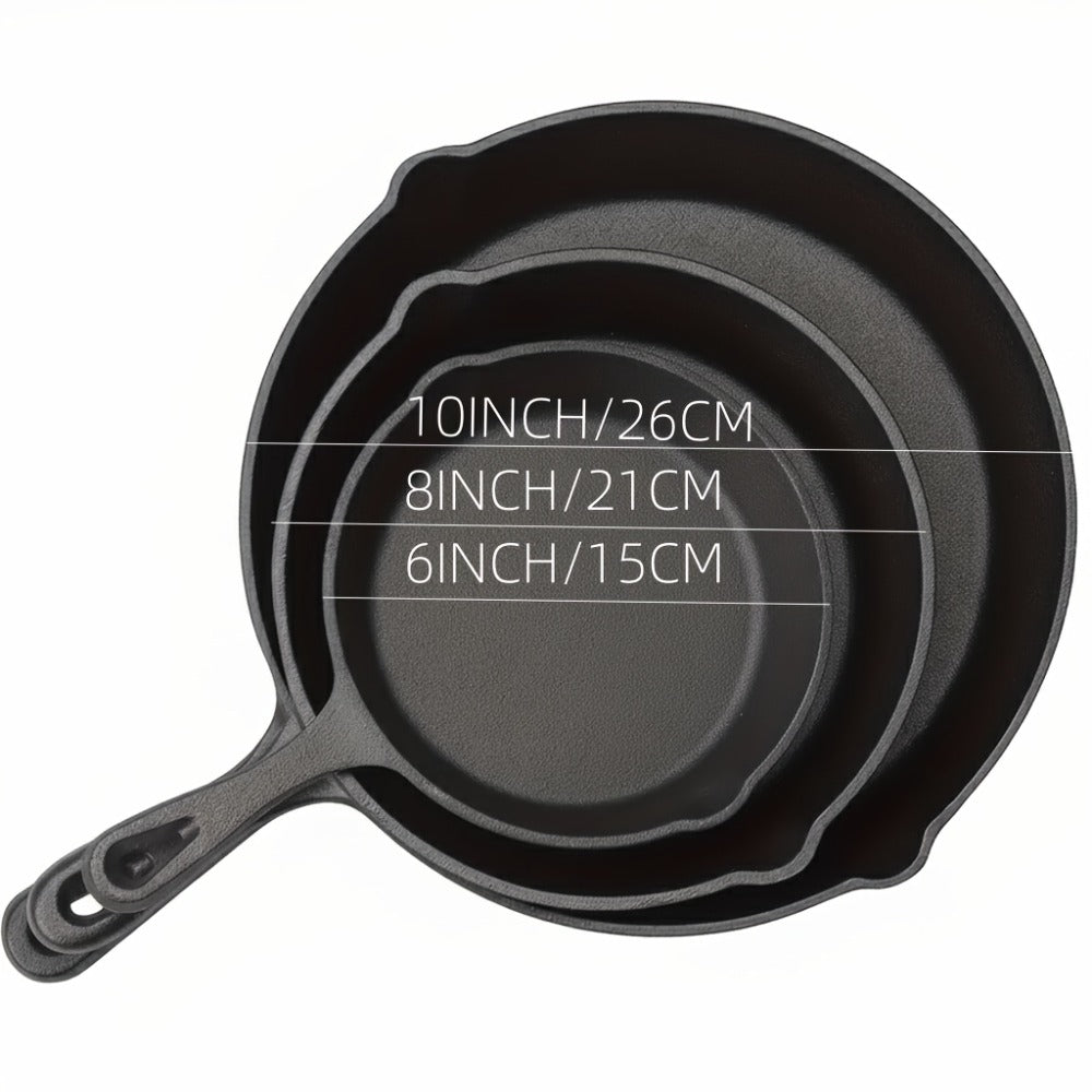 Cast Iron Cookware Set for Kitchen Camping BBQ – Non-Stick Skillet Dutch Pot Frying Pan Baking Tray Griddle Options