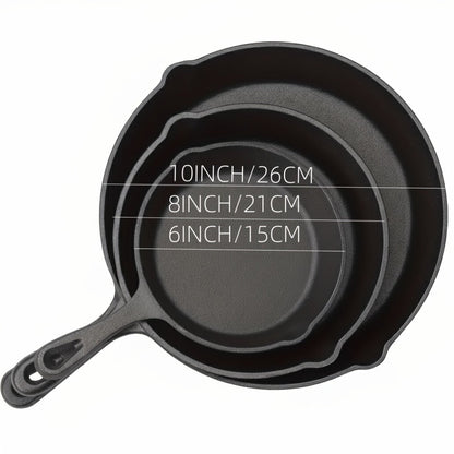 Cast Iron Cookware Set for Kitchen Camping BBQ – Non-Stick Skillet Dutch Pot Frying Pan Baking Tray Griddle Options