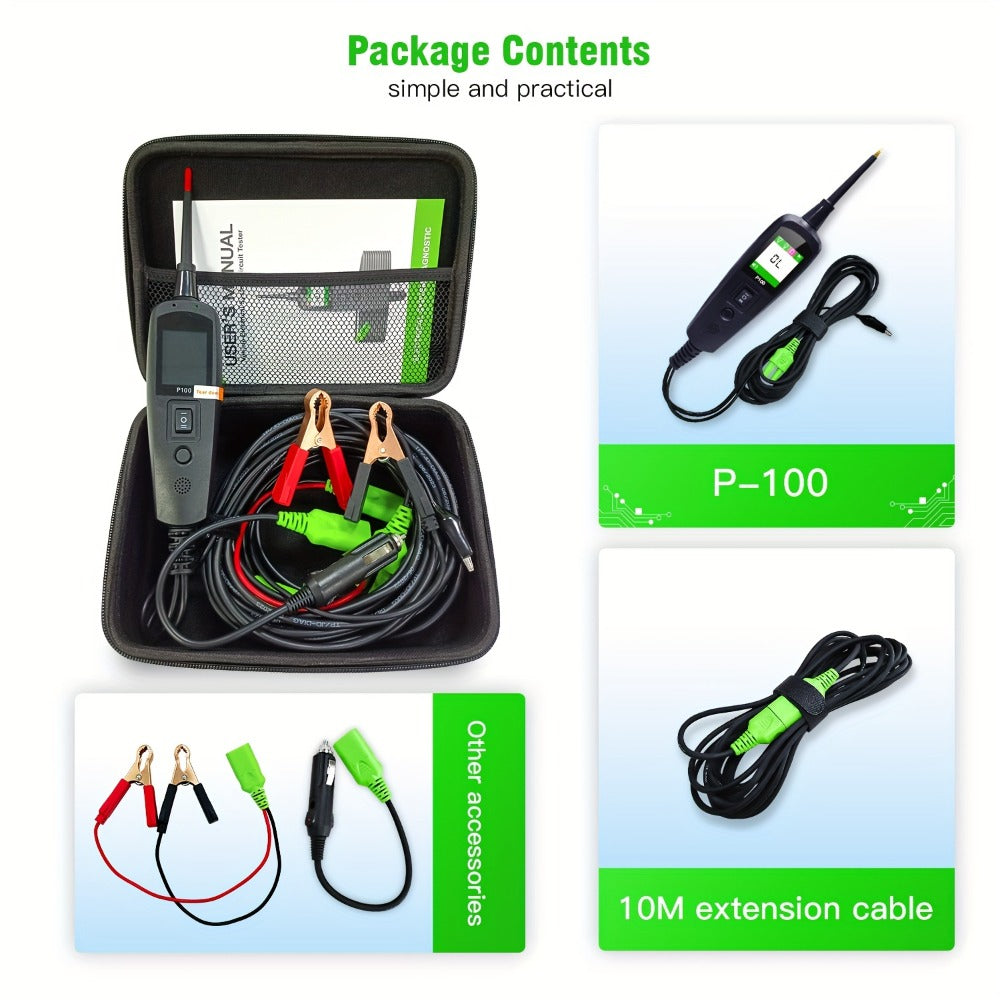 Circuit Tester Probe Kit Topdiag P100 AC DC Voltage Tester 12V 24V Car Diagnostic Tool for Entryways, Bedrooms and Living Spaces