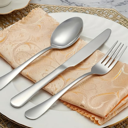 Stainless Steel Silverware Set 20 or 60 Piece – Heavy Duty Commercial Grade, Dishwasher Safe, Rust-Proof & Non-Toxic Bulk Kitchen Tableware