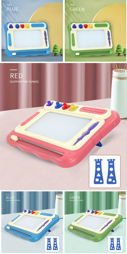 Kids Drawing Board Easel Upgraded with 4 Stamps & Paintbrush with the Listed Color, Size or Set Options for Everyday Use
