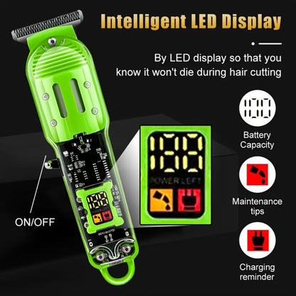 LED Hair Clipper for Men – USB-C Rechargeable Cordless Beard Trimmer with LED Display & 4 Guide Combs, Barber-Grade Home Haircut Kit