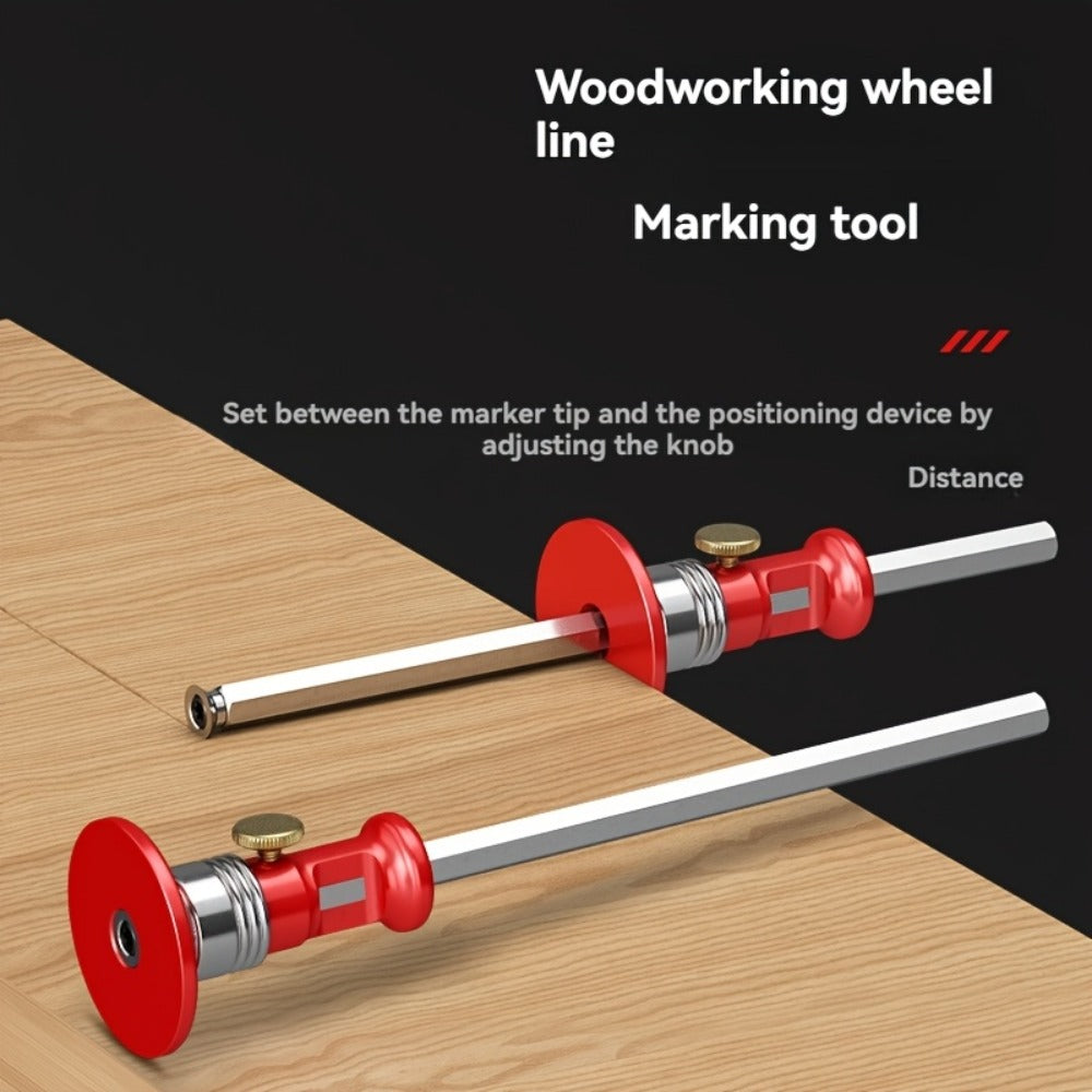 Marking Ruler 3-in-1 Multifunctional Woodworking Layout Tool Metric Imperial Straight Line Parallel Arc Height Marking for DIY Carpentry