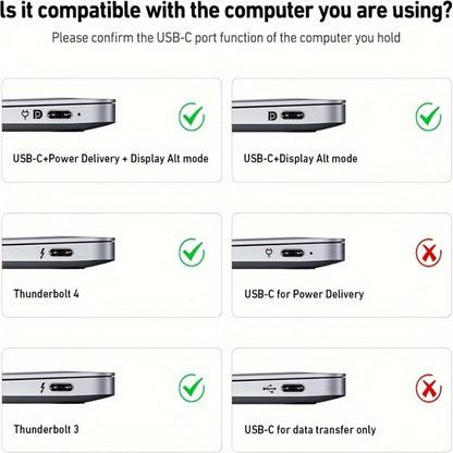 USB-C to HDMI 2.1 Cable 8K@60Hz 4K@144Hz, Aluminum Braided Thunderbolt 4/3 Compatible, 48Gbps HDCP 2.3 HDR
