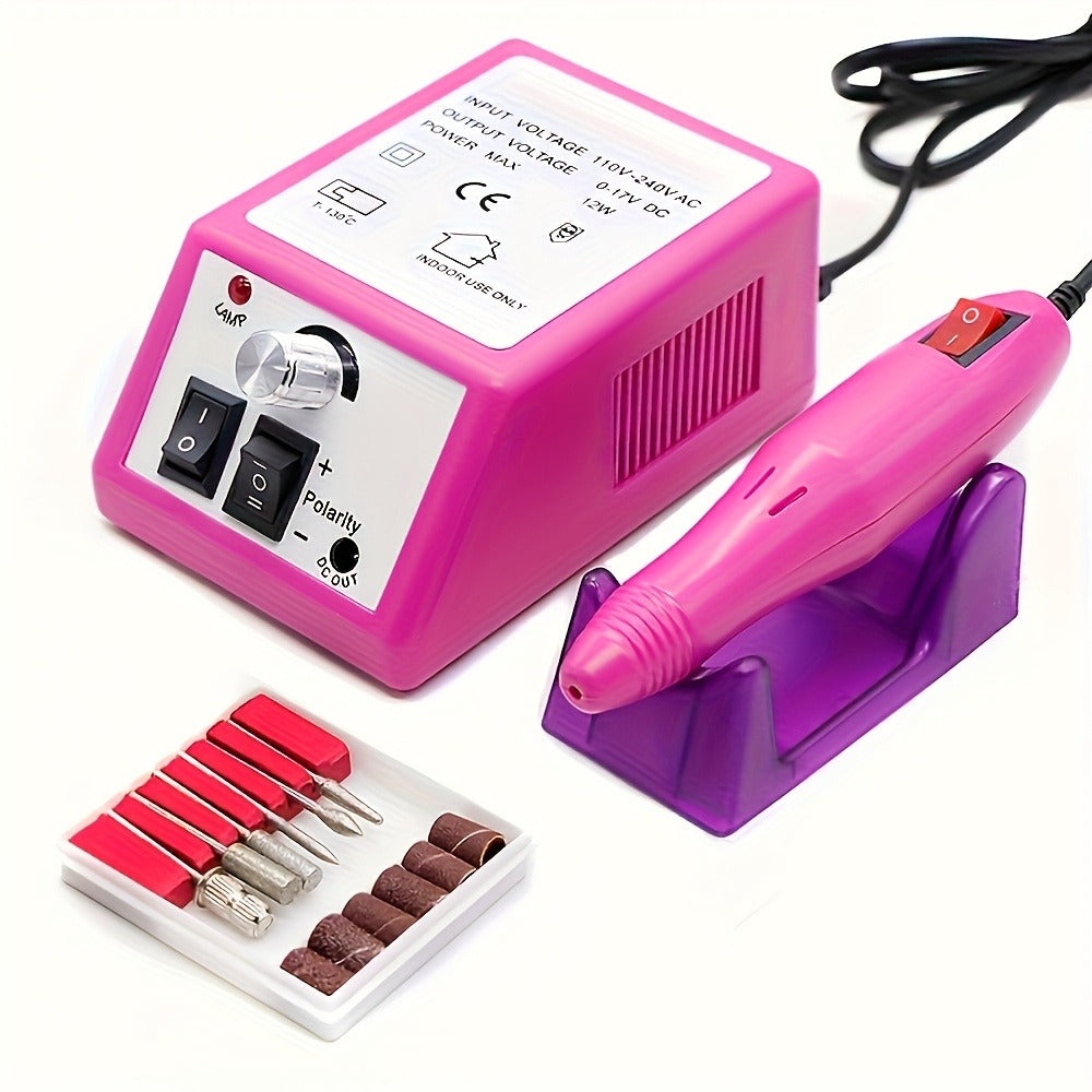 Electric Nail Drill 20000 RPM Console Kit with 6 Bits, 50 Sanding Bands and Standard or 8-in-1 Options