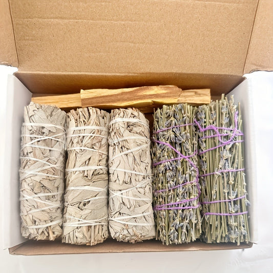 Palo Santo Sticks White Sage Lavender Aromatherapy Incense Set Peruvian Palo Santo for Entryways, Bedrooms and Living Spaces