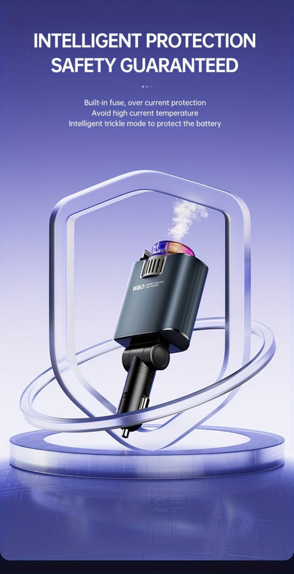 3-in-1 Car Charger, Air Freshener & Starry Sky Ceiling Light – Retractable Type-C & Lightning Cable, Aromatherapy Perfume