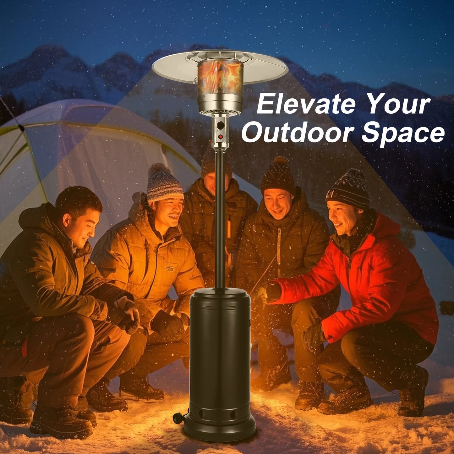 Patio Heater, Propane Outdoor Standing Stainless Steel Garden Party for Garden, Patio and Yard Use