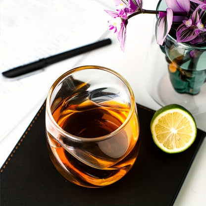 Geometric Twisted Cocktail Glasses 4 or 8 Pack – 400ml Wide Mouth BPA-Free Borosilicate Glass – Festive Drinkware for Whiskey, Beer & Tea