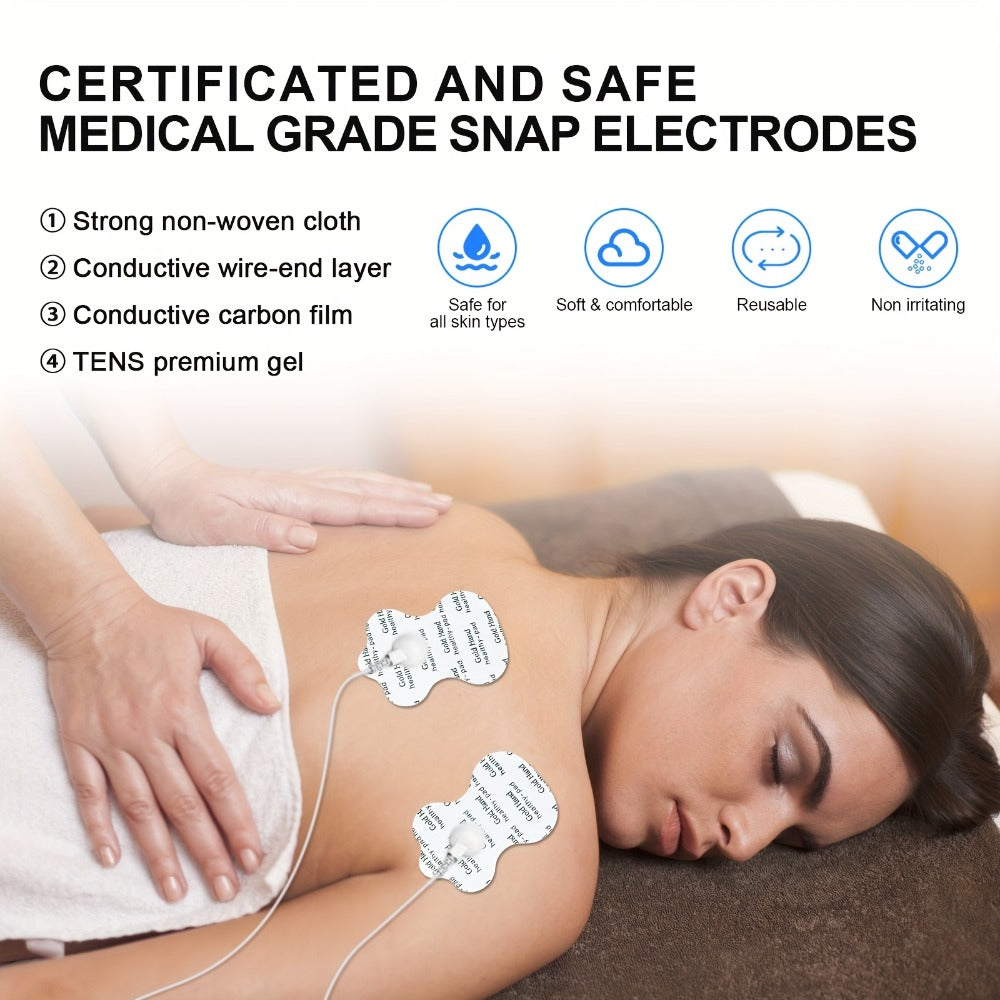TENS EMS Electrode Pads 35mm Snap Reusable Replacement Pads Highly Conductive Latex Free for Entryways, Bedrooms and Living Spaces