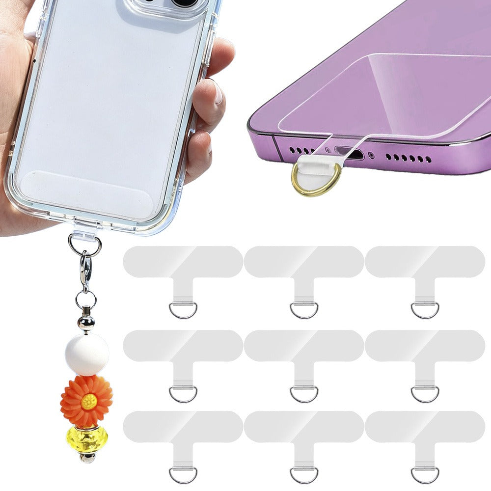 Phone Lanyard Patch 30pcs Transparent TPU Adhesive Pad Metal Buckle Anti-Lost Hook Universal DIY Strap Tether Kit for Phone Cases Keys