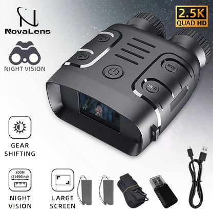 Compact Digital Night Vision Binoculars in Green, Black or Yellow with 2.4-Inch Screen, 10X Zoom and Seven IR Levels