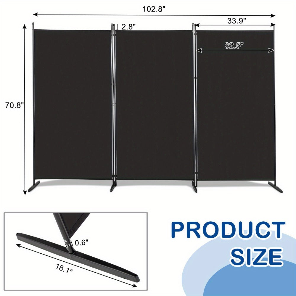 6-Foot Foldable Room Divider with Added Privacy and Waterproof Protection for Living Room detail image - detail view 12