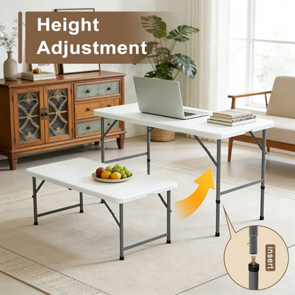6-Foot Heavy-Duty Folding Table with Adjustable Height and Carry Handle for Dining Room detail image - detail view 10
