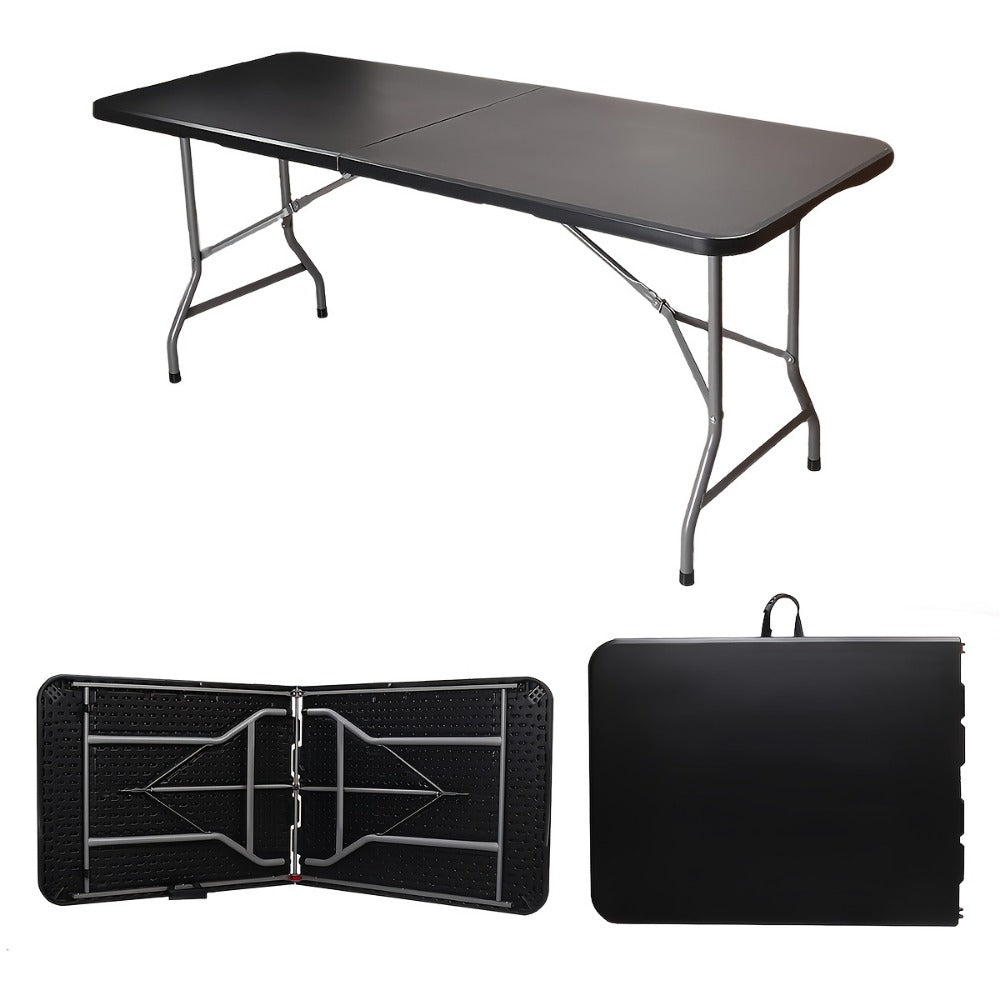 6-Foot Heavy-Duty Folding Table with Adjustable Height and Carry Handle for Dining Room detail image - detail view 7