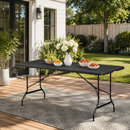 Folding Table shown in the Black 6FT option