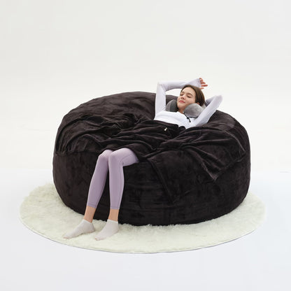 Bean Bag Chair shown in the Black, 5 Feet option