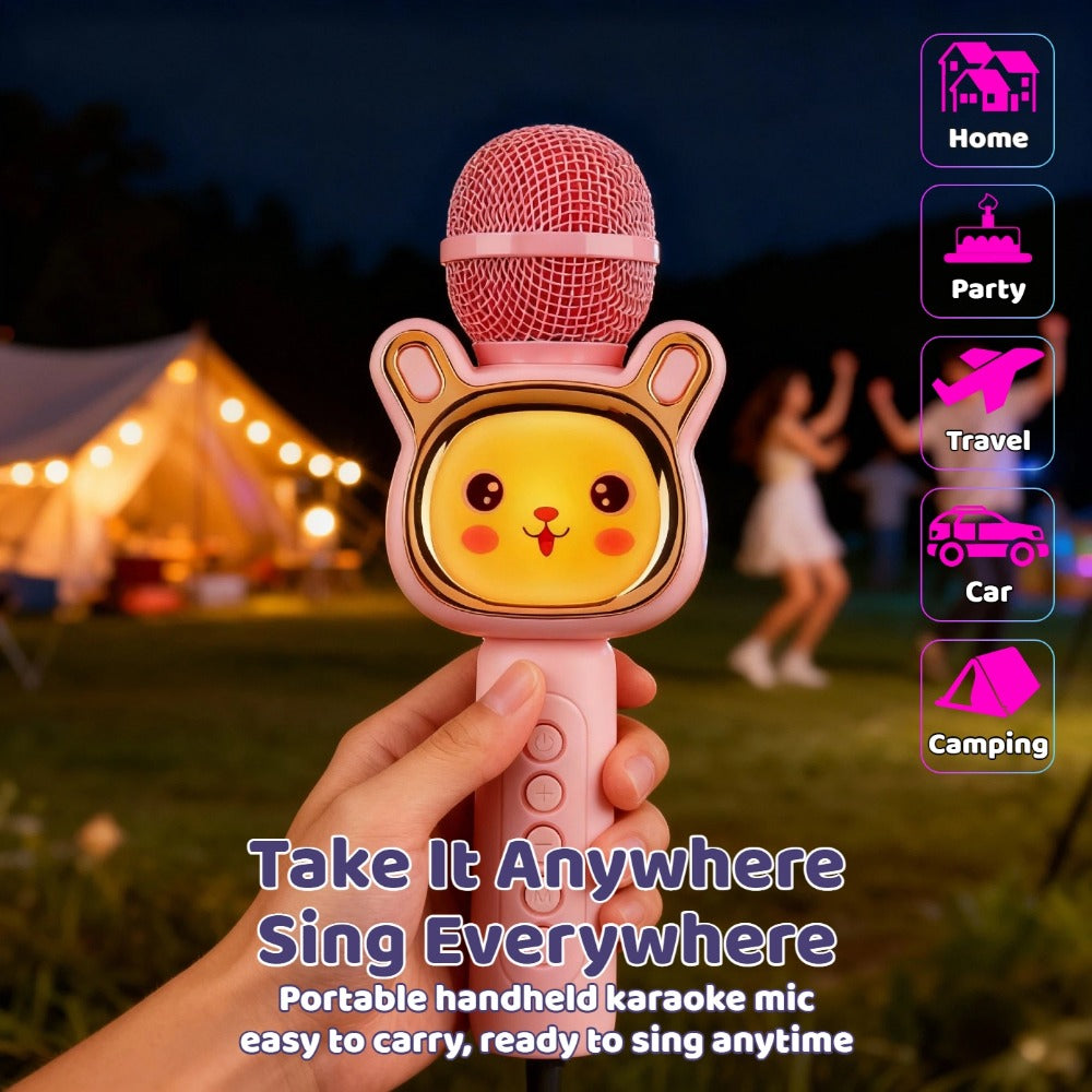 6-in-1 Wireless Karaoke Microphone Speaker with LED Lights and TWS detail image - detail view 38