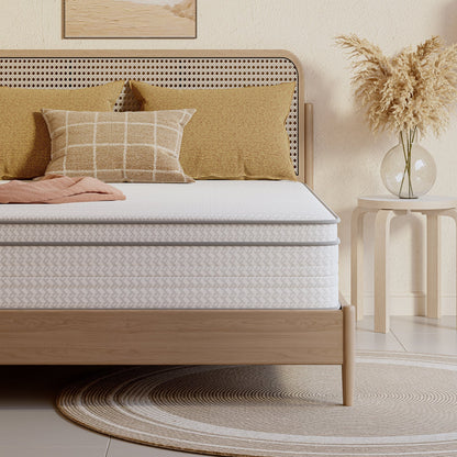 Mattress Pocket-Spring Hybrid with Pillow Top in 6- to 14-Inch Profiles and Six Size Families