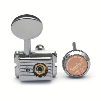 6-Inline Locking Guitar Tuners, 1:15 Ratio, Chrome or Gold Set detail image - detail view 9