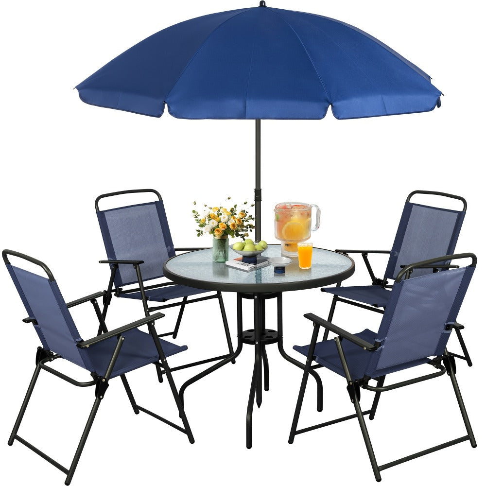 6-Piece Foldable Patio Dining Set with Multiple Color Options detail image - detail view 9