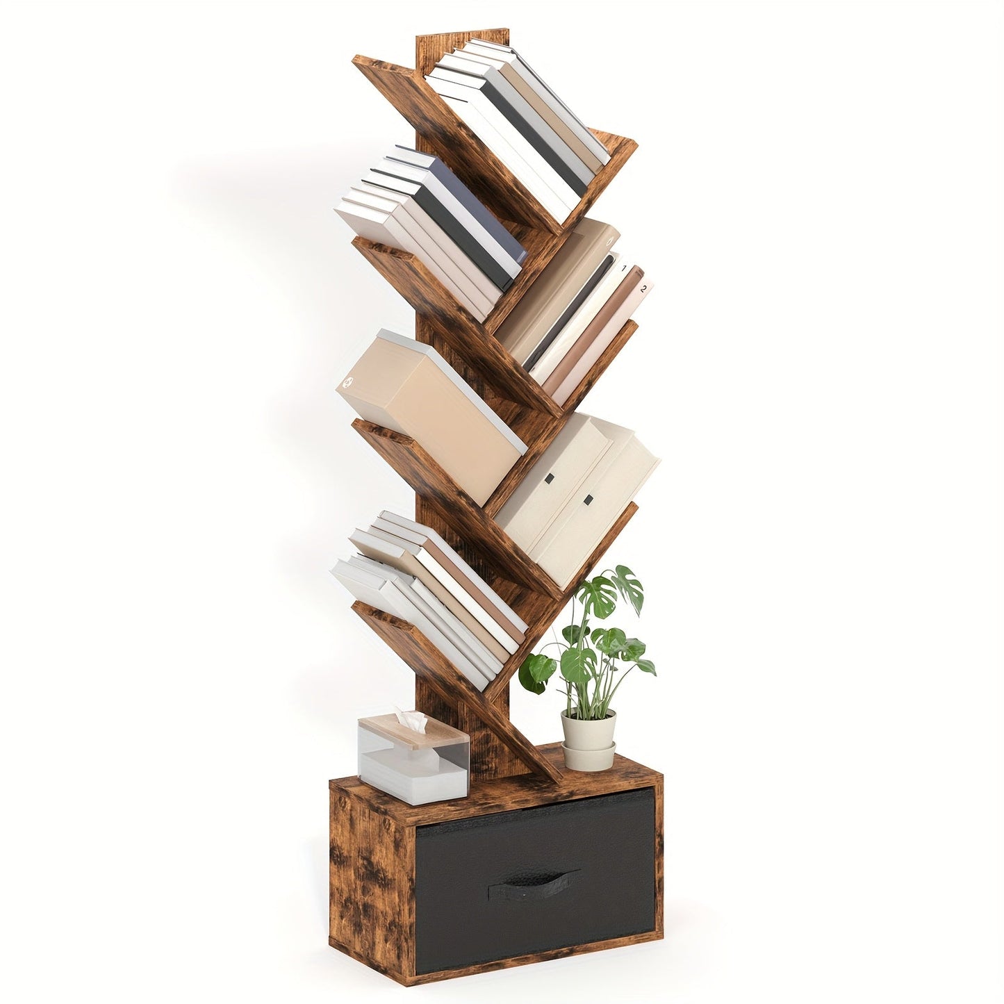 Bookshelf shown in the Rustic Brown option