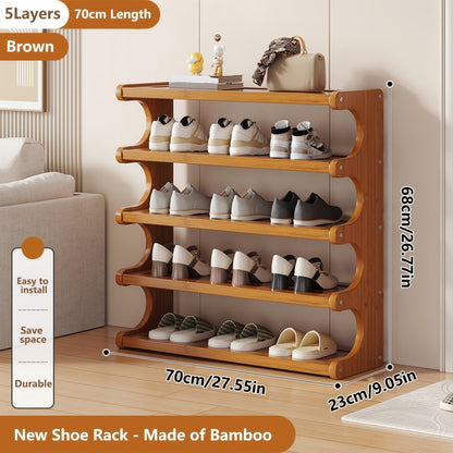 Shoe Rack shown in the Brown - 5Layers option
