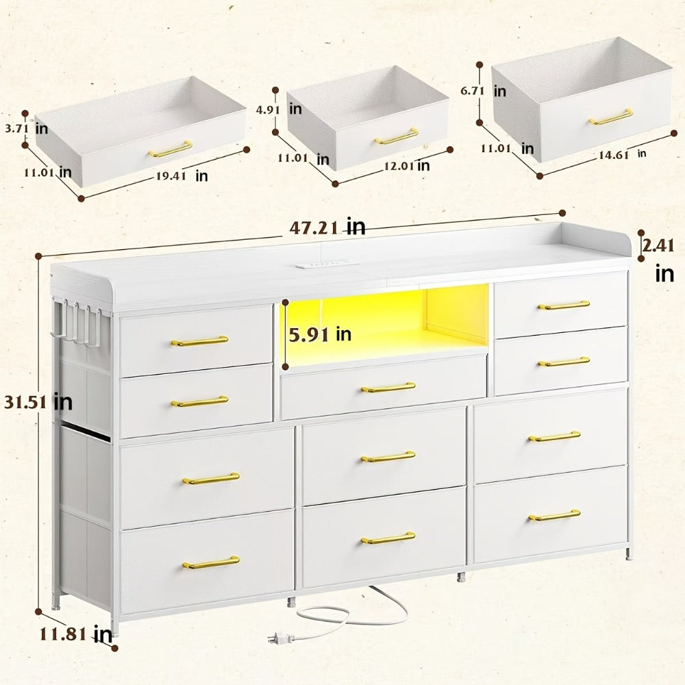 60-Inch TV Stand with LED Lighting, Entertainment Center for Living Room detail image - detail view 11