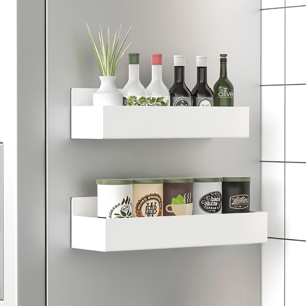 Magnetic Refrigerator Storage Rack 2/4pcs Fridge Side Organizer, Multi-Purpose Magnetic Storage Box for Kitchen Bathroom