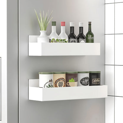 Magnetic Refrigerator Storage Rack 2/4pcs Fridge Side Organizer, Multi-Purpose Magnetic Storage Box for Kitchen Bathroom