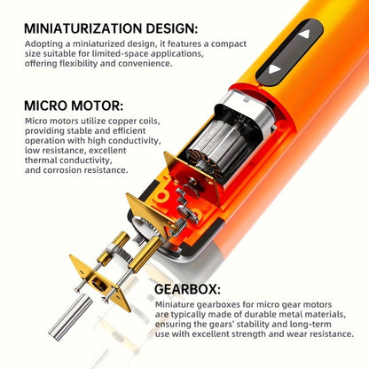 46-in-1 Electric Precision Screwdriver Kit - Brushless Motor USB Rechargeable 500mAh, 46 Bits Reverse Rotation for Phone