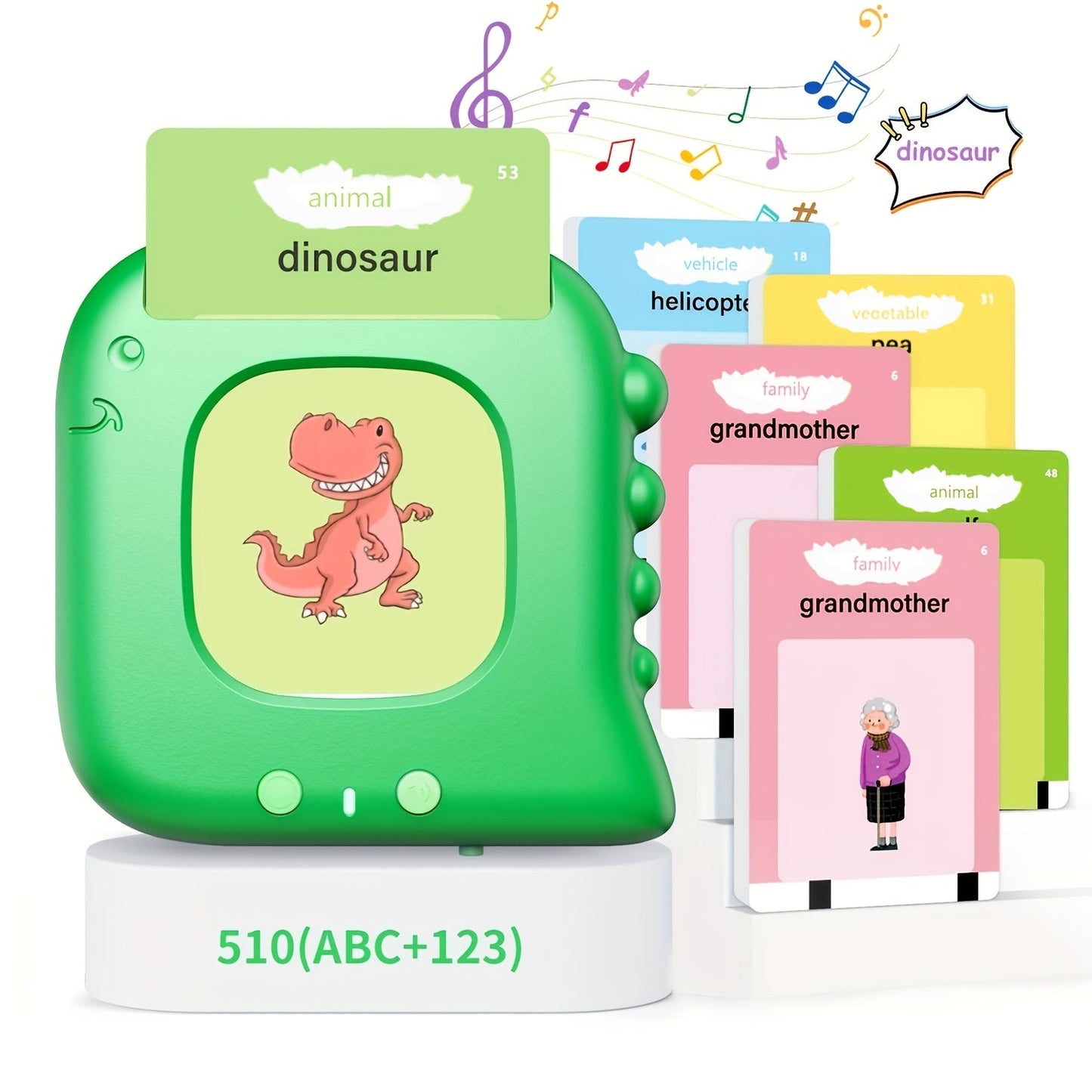 Talking Flash Cards for Kids 224 & 510 Words, Electronic Language Learning Device for Preschoolers Ages 3-6