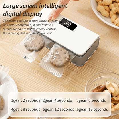 Portable Mini Bag Sealer USB Rechargeable, Handheld Food Sealer with Built-In Cutter for Fruits, Vegetables